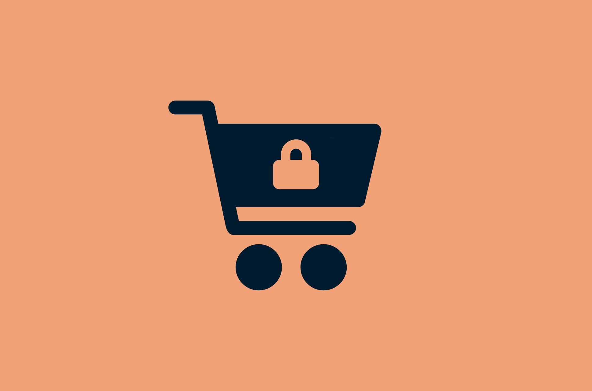 Shopping card with padlock.