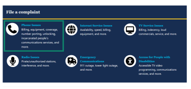 Partial screenshot of the FCC website showing the