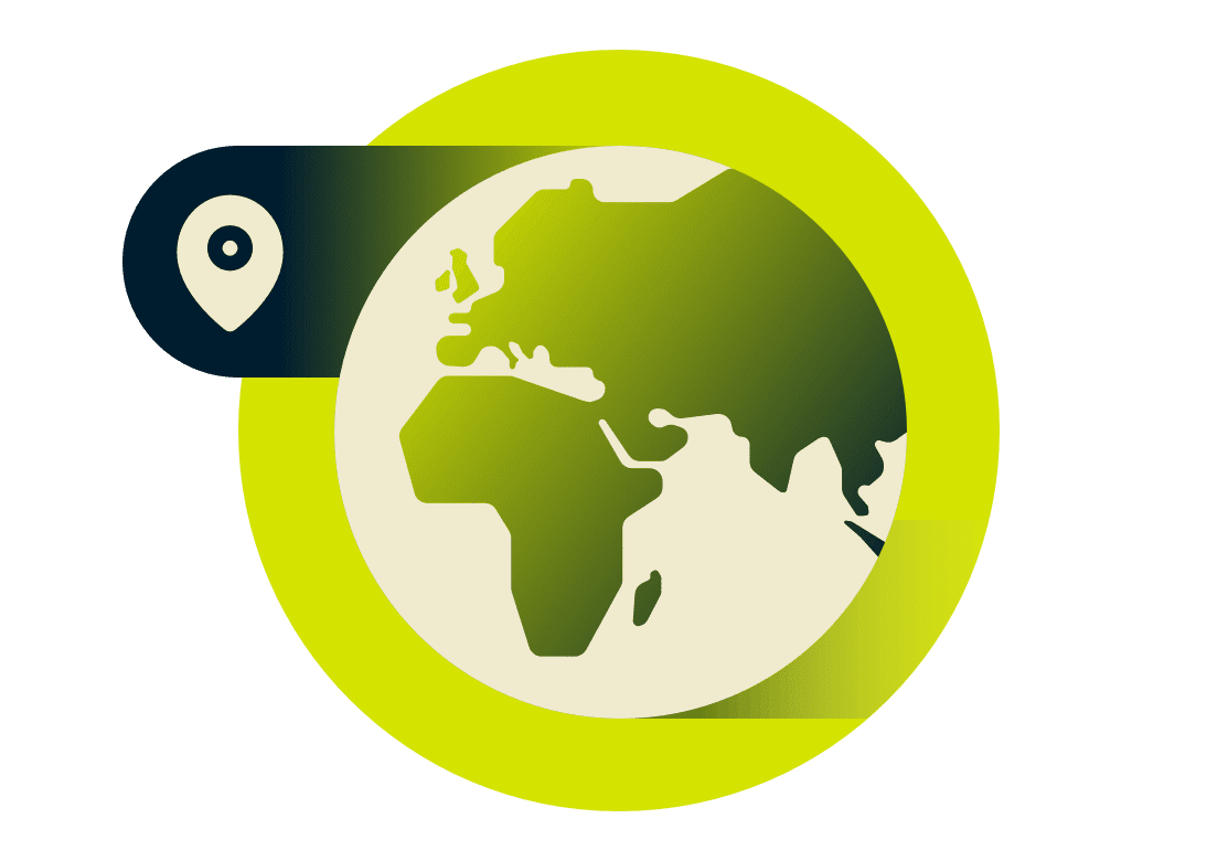 Karte mit Europa und Afrika &ndash; VPN-Standorte.