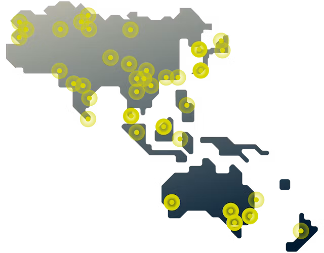 Connettiti a dozzine di posizioni server dell'Asia Pacifico con l'enorme rete globale di ExpressVPN.
