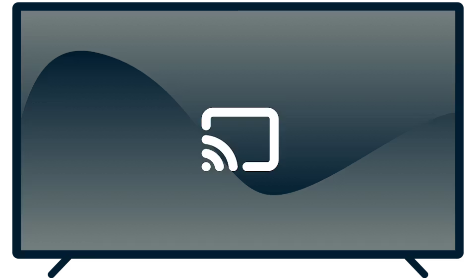 Logo Chromecast su una TV.