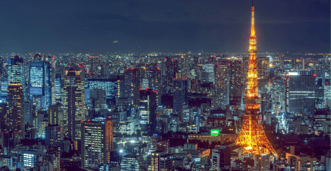 Visione notturna su Tokio.