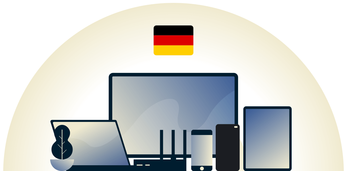 VPN per la Germania che protegge una varietà di dispositivi.