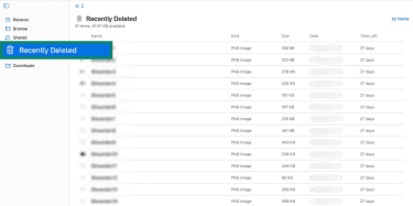 Recently Deleted on iCloud Drive.
